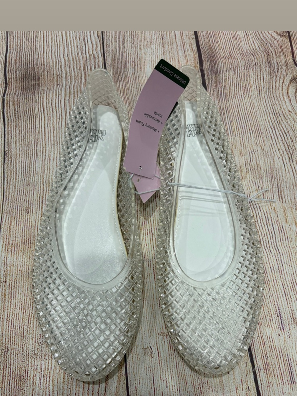Clear Jelly Ballet Flats for Women - Size 10